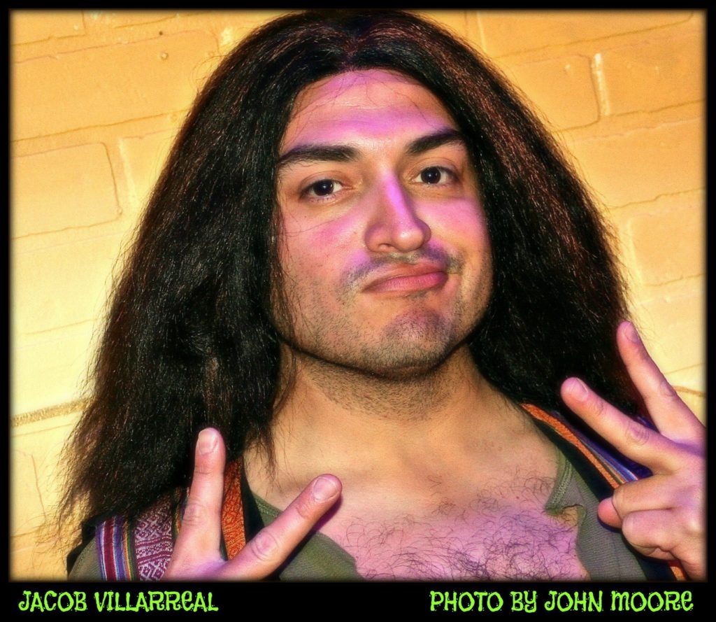 Jacob Villarreal in Town Hall Arts Center's 'Hair.' Photo by John Moore.